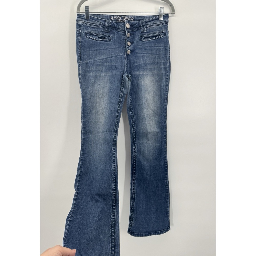 VTG Y2K Almost Famous Flared Button Fly Jeans Denim 6 Midrise Retro Grunge Urban